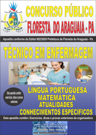 Apostila Impressa Concurso Pblico Prefeitura de Floresta do Araguaia - Pa 2020 rea Tcnico em Enfermagem