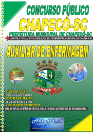 Apostila Impressa Concurso Prefeitura de Chapecó - SC 2022 Auxiliar de Enfermagem