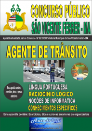 Apostila Impressa Concurso Pblico So Vicente Frrer - MA 2020 Agente de Trnsito