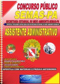 Apostila Impressa Concurso SEMAS-PA 2022 Assistente Administrativo