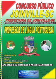 Apostila Impressa Concurso Prefeitura de Joinville - SC 2022 Professor de Portuguesa