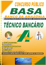 Apostila Impressa Concurso BASA Banco da Amazônia 2022 Técnico Bancário