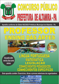 Apostila Impressa Concurso Pblico Prefeitura Municipal de Altamira - Pa 2020 rea Professor de Ensino das Artes