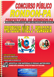 Apostila Digital Concurso Prefeitura de Rondon - PA 2022 Professor Nível 2 - Pedagogia