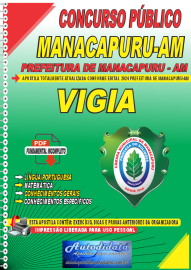 Apostila Digital Concurso Prefeitura de Manacapuru - AM 2024 Vigia