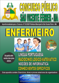 Apostila Impressa Concurso Pblico So Vicente Frrer - MA 2020 Enfermeiro