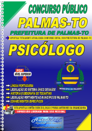 Apostila Digital Concurso Prefeitura de Palmas - TO 2024 Psicólogo
