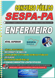 Apostila impressa concurso da SESPA 2023 Secretaria de Saúde do Estado do Pará - Enfermeiro