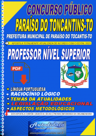 Apostila digital concurso da Prefeitura de Paraso-TO 2023 - Professor Superior