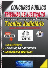 Apostila digital concurso do Tribunal de Justia de Tocantins -TJ-TO 2022 - Tcnico Judicirio Apoio Judicirio e Administrativo