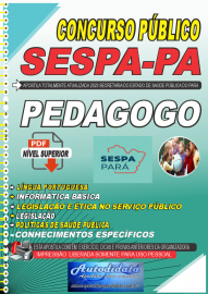 Apostila digital concurso da SESPA 2023 Secretaria de Sade do Estado do Par - Pedagogo