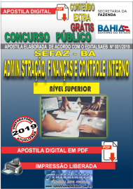 Apostila Digital Concurso SEFAZ - BA 2019 - Auditor Fiscal: Administrao, Finanas E Controle Interno