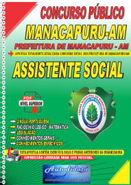 Apostila Digital Concurso Prefeitura de Manacapuru - AM 2024 Assistente Social
