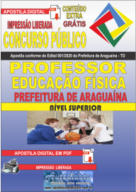 Apostila Digital Concurso Pblico Prefeitura Araguana - TO 2020 rea Professor de Educao Fsica