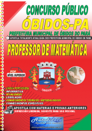Apostila Digital Concurso Prefeitura de Óbidos - PA 2023 Professor de Matemática