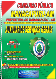 Apostila Digital Concurso Prefeitura de Manacapuru - AM 2024 Auxiliar de Servios Gerais