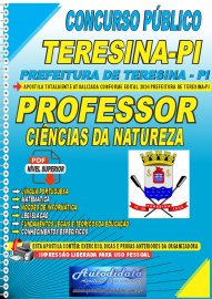 Apostila Digital Concurso Prefeitura de Teresina - PI 2024 Professor de Ciências da Natureza
