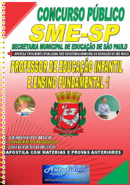 Apostila Impressa Concurso SME - SP 2022 Professor de Educao Infantil e Ensino Fundamental 1