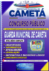 Apostila impressa concurso da Prefeitura de Cametá 2023 - Guarda Municipal