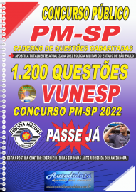 Apostila Impressa Caderno de Questões PM-SP 2022 1.200 Questões Gabaritadas - Soldado Militar