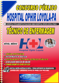 Apostila Impressa Concurso HOL-Hospital Ophir Loyola-PA 2021 Tcnico em Enfermagem
