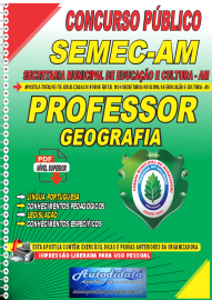 Apostila Digital Concurso SEMEC de Manacapuru - AM 2024 Professor de Geografia