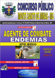 Apostila Digital Concurso Pblico Monte Santo de Minas - MG 2020 Agente de Combate s Endemias