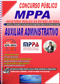 Apostila Digital Ministério Público do Pará - MPPA - 2022 Auxiliar Administrativo