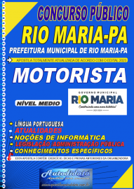 Apostila impressa concurso da Prefeitura Municipal de Rio Maria-PA 2023 – Motorista