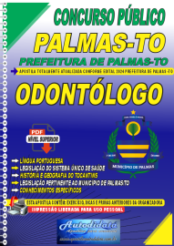 Apostila Digital Concurso Prefeitura de Palmas - TO 2024 Odontólogo