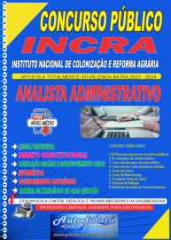 Apostila impressa concurso nacional unificado INCRA 2024 - Analista Administrativo