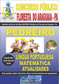 Apostila Impressa Concurso Pblico Prefeitura de Floresta do Araguaia - Pa 2020 rea Pedreiro