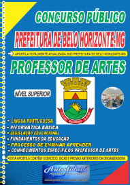 Apostila impressa Prefeitura de Belo Holorizonte SMED 2023 - PROFESSOR DE ARTES