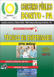 Apostila Digital Concurso Pblico Prefeitura de Bonito - PA 2020 Tcnico em Enfermagem