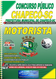 Apostila Digital Concurso Prefeitura de Chapec - SC 2022 Motorista