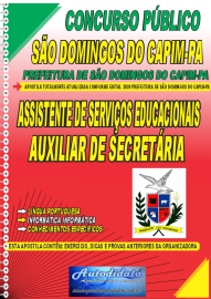 Apostila Impressa Concurso Prefeitura de So Domingos do Capim - PA 2024 Assistente de Servios Educacionais Auxiliar de secretria