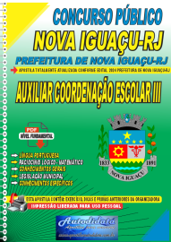 Apostila Digital Concurso Nova Iguau - RJ 2024 Auxiliar de Coordenao Escolar lll