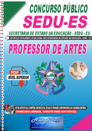 Apostila Digital Concurso Secretaria do Estado da Educação-SEDU-ES 2022 Professor de Artes
