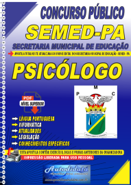 Apostila Digital Concurso Prefeitura de Castanhal - PA SEMED 2024 Psiclogo