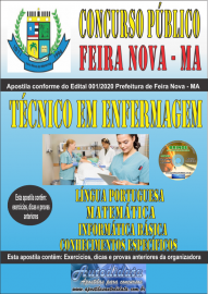 Apostila Impressa Concurso Pblico Prefeitura de Feira Nova - MA 2020 rea Tcnico em Enfermagem