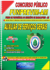 Apostila Digital Concurso Funprevim de Manacapuru - AM 2024 Auxiliar de Servios Gerais