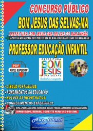 Apostila digital concurso Prefeitura Municipal de Bom Jesus das Selvas-MA 2023 – Professor da Educação Infantil