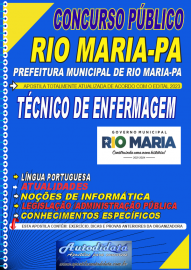 Apostila impressa concurso da Prefeitura Municipal de Rio Maria-PA 2023  Tcnico de Enfermagem
