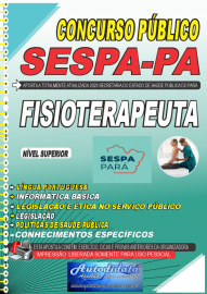 Apostila impressa concurso da SESPA 2023 Secretaria de Saúde do Estado do Pará - Fisioterapeuta