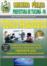 Apostila Impressa Concurso Prefeitura Municipal de Tucum - PA 2019 Tcnico Pedaggico