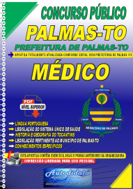 Apostila Digital Concurso Prefeitura de Palmas - TO 2024 Médico