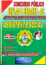 Apostila Digital Concurso SEPLAG e SESACRE - AC 2022 Assistente Social