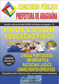 Apostila Impressa Concurso Pblico Prefeitura Araguana - TO 2020 rea Professor de Educao Fsica