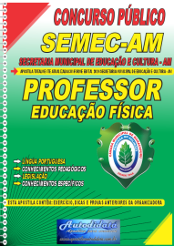Apostila Impressa Concurso SEMEC de Manacapuru - AM 2024 Professor de Educao Fsica
