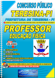 Apostila Digital Concurso Prefeitura de Teresina - PI 2024 Professor de Educação Física